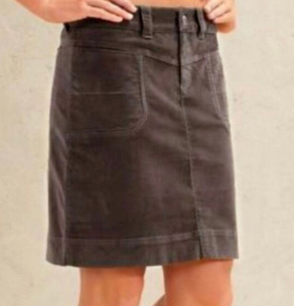 Athleta Roseville Washed Velvet Skirt Size 6 Brown